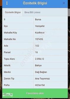 Yenişehir Kızılhisar Yola Cephe Göl Mnzrl 2056 M2 Tek Tapu Tarla