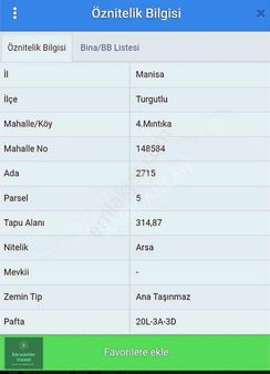 Turgutlu 4.mıntıkada Satılık İmarli Arsa 315 M2