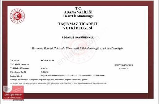 Pegasus'tan Adana Seyhan Gürselpaşada Satlık Daire