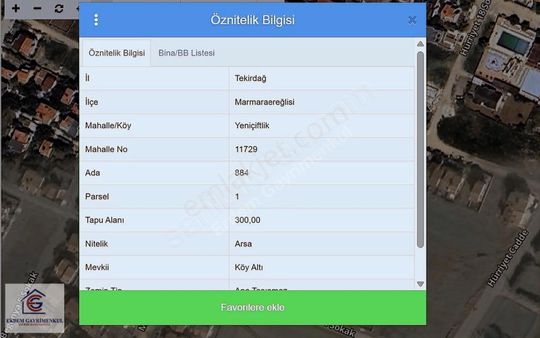 Marmara Ereğlisi Yeniçiftlik'te Satılık Arsa