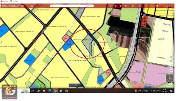 Baki Den Temelli Gazi De 1/5000 İmar Planı İçerisinde Arsa