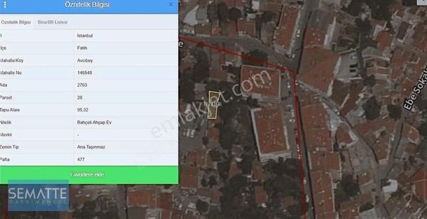 Acil Satılık İmarlı Arsa Fatih Ayvansaray'da 95 M²