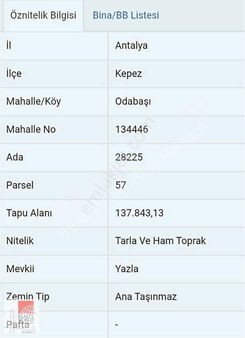 Antalya Odabaşı Fırsat Satılık Arazi Takasa Açık İmar Sınırında