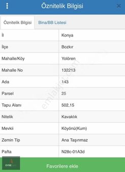 Evre Yapı'dan Bozkır Yolören Köyünde Satılık Kavaklık
