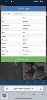 Bolu Mudurnu Karacakaya'da Satılık Arsa