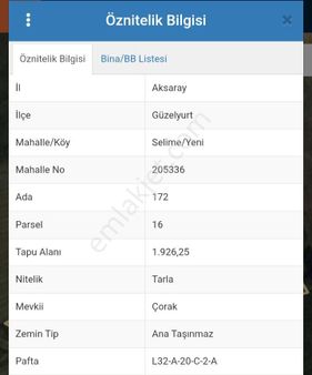 Güney Gayrimenkulden Selime Merkezde Piknik Alanı Bölgesinde 1926 M2 Yatırıma Uygun Satılık Tarla