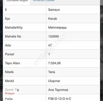 Kavak Mehmetpaşa Mah. Organize Sanayi Yakınıda Satılık Tarla