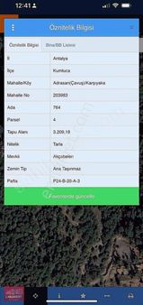 Kumluca Adrasan Doğa İçinde Sit Alanı Dışı 3209 M2 Satılık Tarla