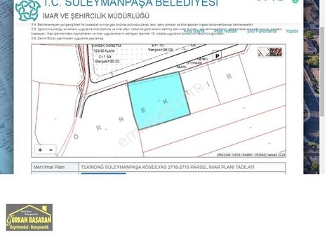 Gürkan Başaran Gayrimenkul İmara Sınır Satılık Arazi 20 M Yol