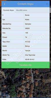 Fabay'dan Keles Denizler Köyünde Köy İçi 447 M2 Satılık Bahçe