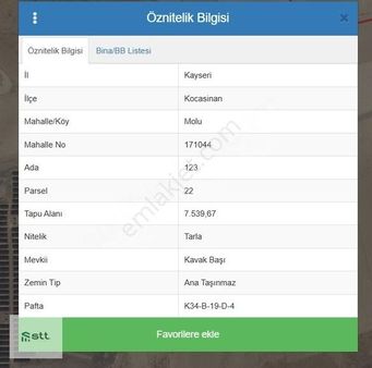 Stt Gyo'dan Molu'da İmara Yakın Tarla