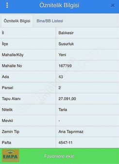 Empa Gayrimenkul'den Susurluk'da Satılık 59 Dönüm Arazi!