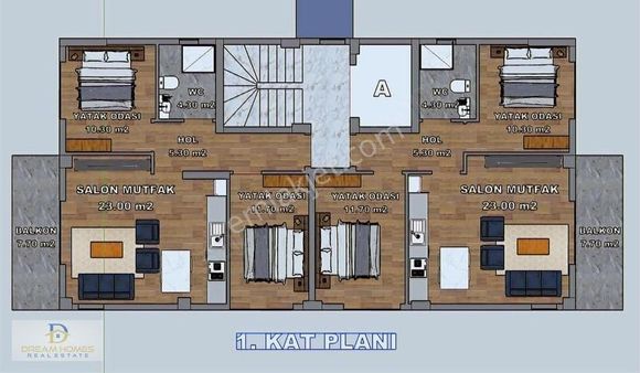 Fethiye Merkez'de Satılık Sıfır 2+1 Asansörlü Daire