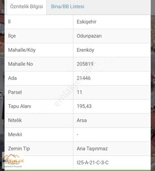 İki Emlak'tan Satılık Erenköy Mahallesi 195 M² Arsa