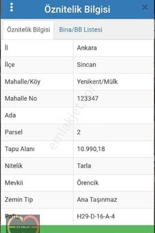 Ankara Sincan Yenikent/mülk Mahallesinde Acil Satılık Elektrik Su Ve Doğalgaz İmkanlarina Yakın