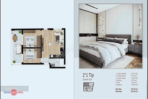 Bütçe Dostu, Yatırımlık ! 2025 Ekimde Teslim !