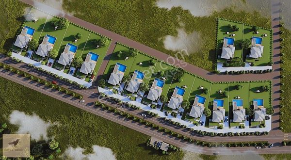 Satılık, İncek'de, Ekolojik Site İçinde Güvenlikli Villa, 2000m2