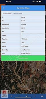 Bucak Kızılseki Köyünde Satılık Tarla