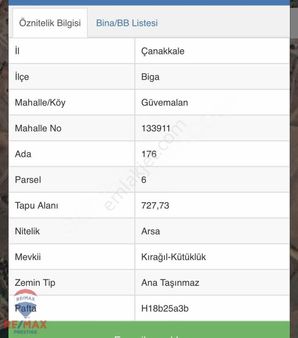 Biga Güvemalan Köy İçi Arsamız Satıştadır