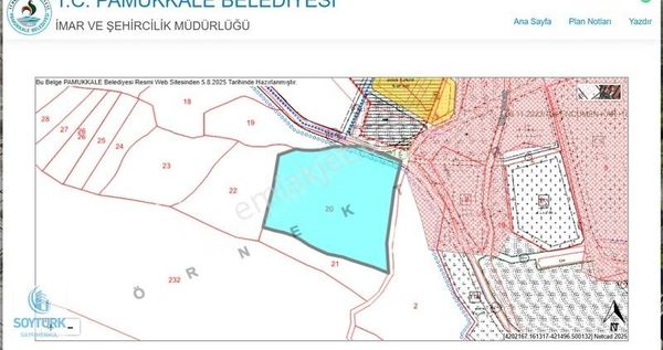 Soytürk'den Termalin Başkenti Karahayıtta Yatırımlık 7330m Arazi