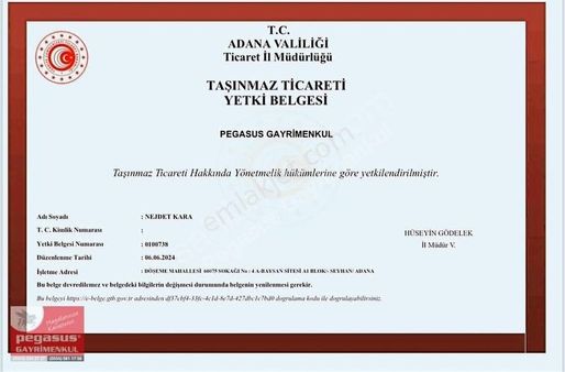 Pegasus'tan Adana Çukurova'da Villa İmarlı Arsa