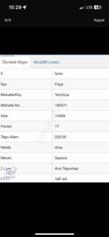 Yeni Foça İzmir Satılık Deniz Manzaralı Arsa