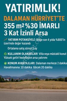 Yatırımlık! Dalaman Hürriyette 355 M² %30 İmarlı