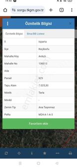 Isparta Keçiborlu Ardıçlıda Doğa İle İç İçe Satılık Tarla