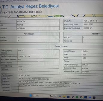 Antalya Varsak Altıayak Mahallesinde Satılık İmarlı Arsa