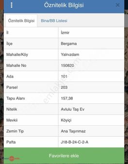 Bergama Yalnızdam Satılık Taş Ev Ve Arsası