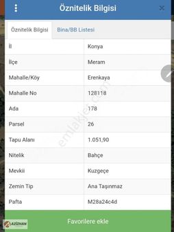 Azizhan Dan Erenkayada Satılık 1051 M² Bahçe