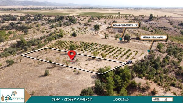 Uşak Ulubey Hasköy’de 2200 M2 Bağ Evi Yapılabilir Arazi!