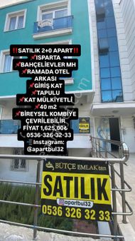 Isparta Bahçelievler Mh Satılık 2+0 Apart