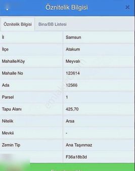 Atakum Meyvalı'da Fırsat Villalık Arsa