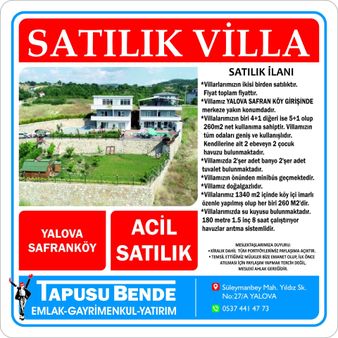 Yalova Safranda Lüx Havuzlu İki Villa 1350 M2 Arsa İçinde