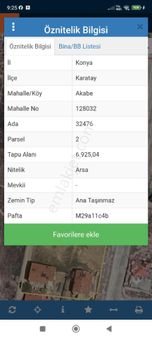 Karatay Saraçoğlu Mah. Satılık 2 Kata İmarlı 495 M² Arsa