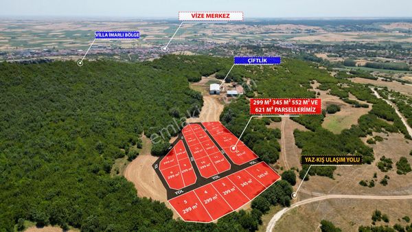 Kırklareli Vize Mehmetakif Satılık 299m2 Toplu Parseller