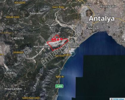 Antalya Konyaaltı Çakırlarda Yol Cepheli Müstakil Tapulu 400m2 Köşe Parsel