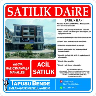 Gaziosmanpaşada Oturuma Hazır 2+1 Sıfır Daire