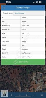 Demre Büyükkum Liman Ve Kekova Manzaralı Satılık 303 M2 Arsa