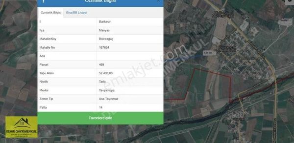 Demir Gyo 12 Dönüm Çok Uygun Fiyata Manyasta Tarla Yolu Açık