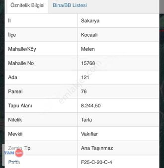 Kocaali Melen Köyünde Bakımlı Verimli 8245 M2 Fındık Bahçesi