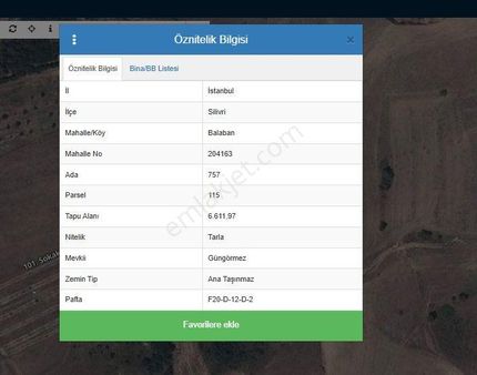 Silivri Çanta(balaban Mh ) Yatırımlık Veya Rüzgar Enerjisine Uygun Arazi