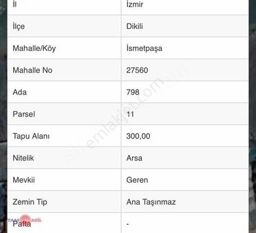 Dikili De Yatırım Ve Yaşam İçin 300 M² Villa İmarlı Satılık Arsa