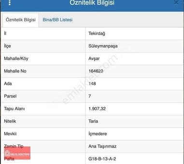 Delta Göktürk'ten Avşar'da, Mustakıl Tapulu, Yatırımlık Tarla