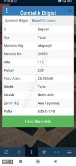 Talas Alaybeylide Meraya Sıfır Tarla