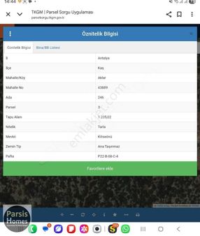 Kaş Sahil Aklar Mevkinde Kelepir Satılık Tarla