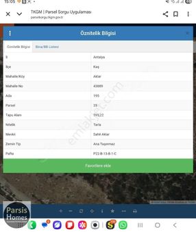 Kaş Sahil Aklar Mevkisinde Altyapısı Yapılı Villa Arsası