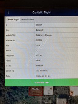Aydın Emlak Pazarsuyu Emecende 400m² İmarlı Arsa