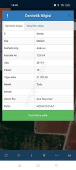 Konya Meram Alakovada Satılık 21902 Metrekare Tarla